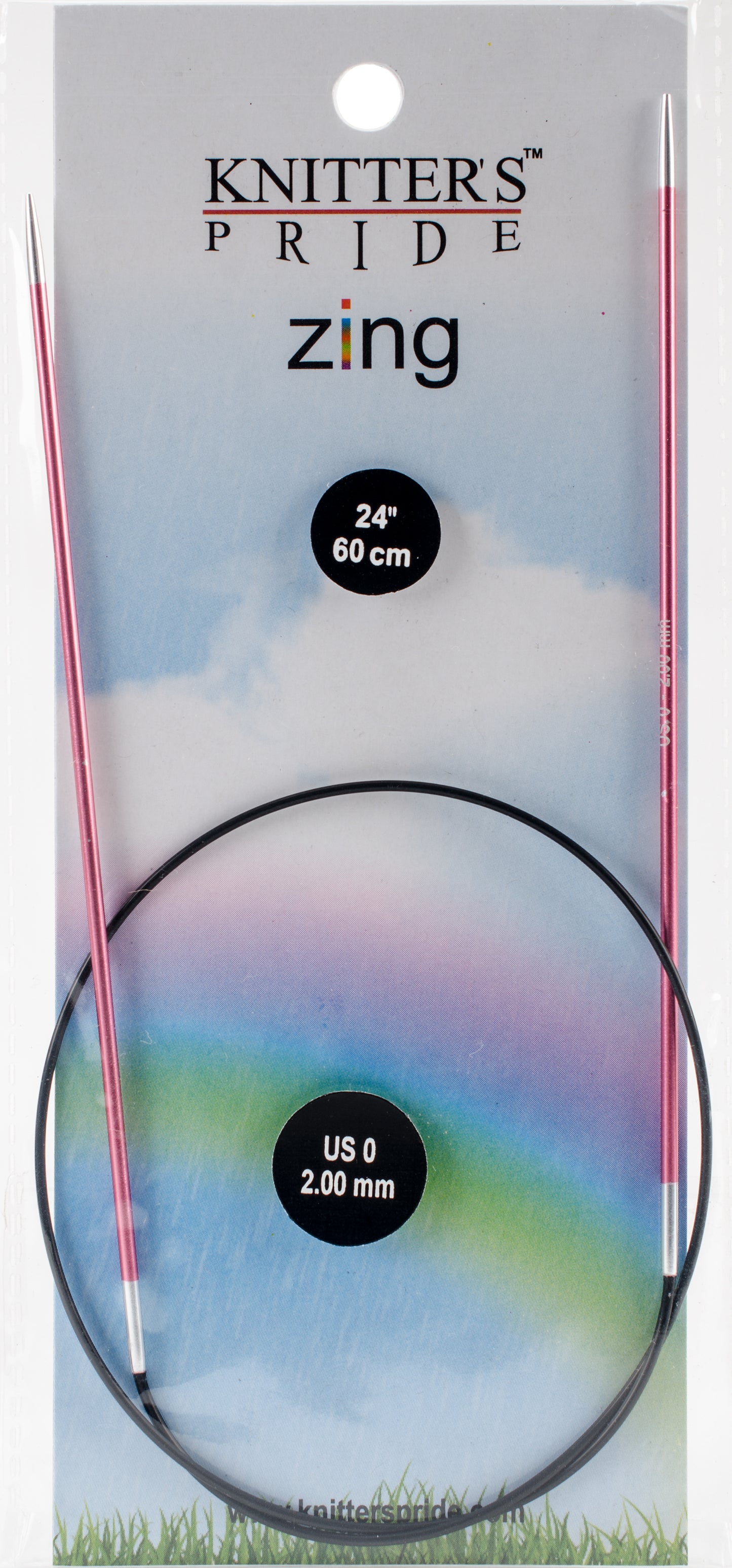 KP-Zing Fixed Circular Needle 24"-Sz 0/2mm