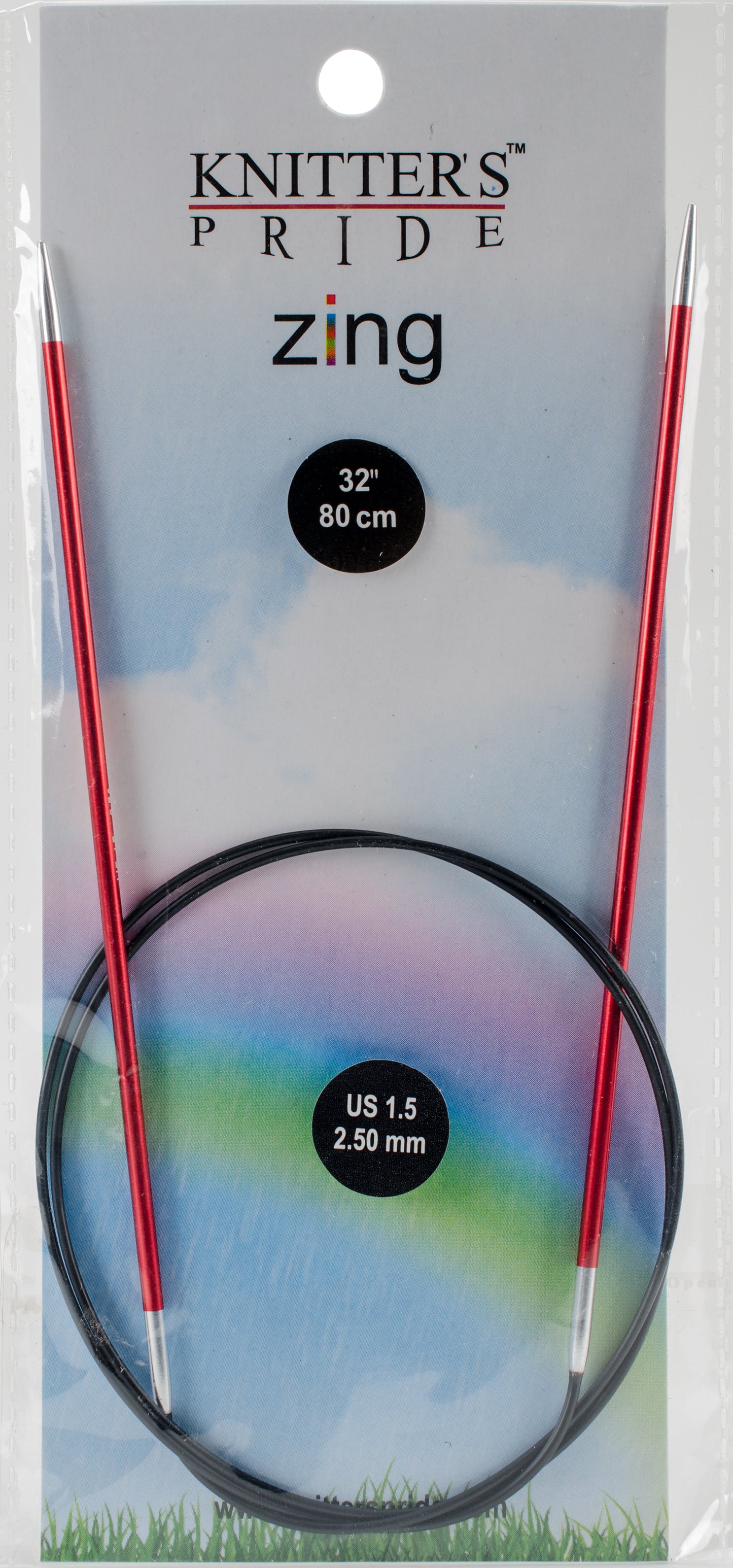 KP-Zing Fixed Circular Needle 32"-Sz 1.5/2.5mm