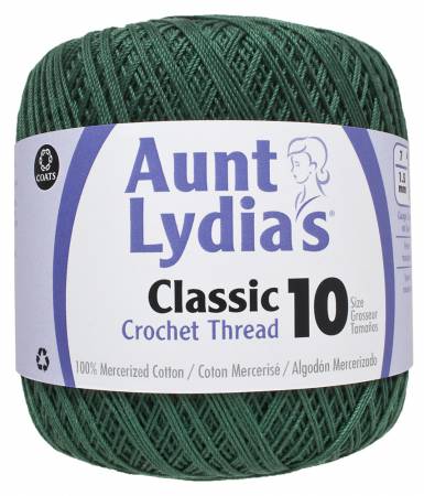 Aunt Lydia Crochet Thread Size 10 Forest Green