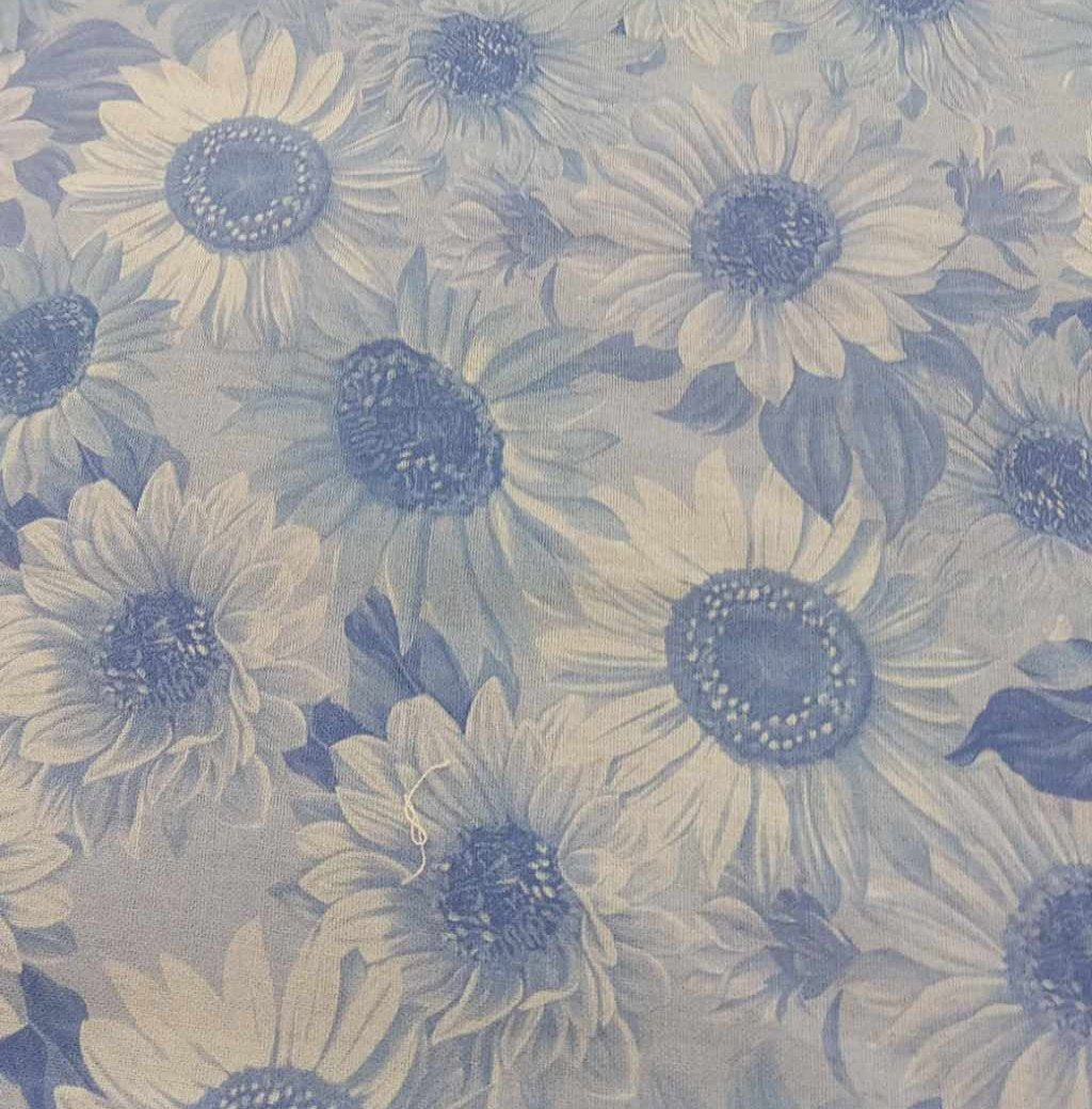Wide cotton 108"Blue Flowers