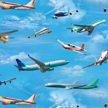 In Motion Airplanes Blue