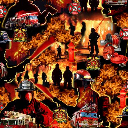 Red Under Fire Allover Scenic