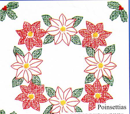 Poinsettias Quilt Block Set