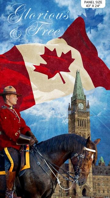Bin #35 Oh Canada 8 Mountie Panel - 26"X42"