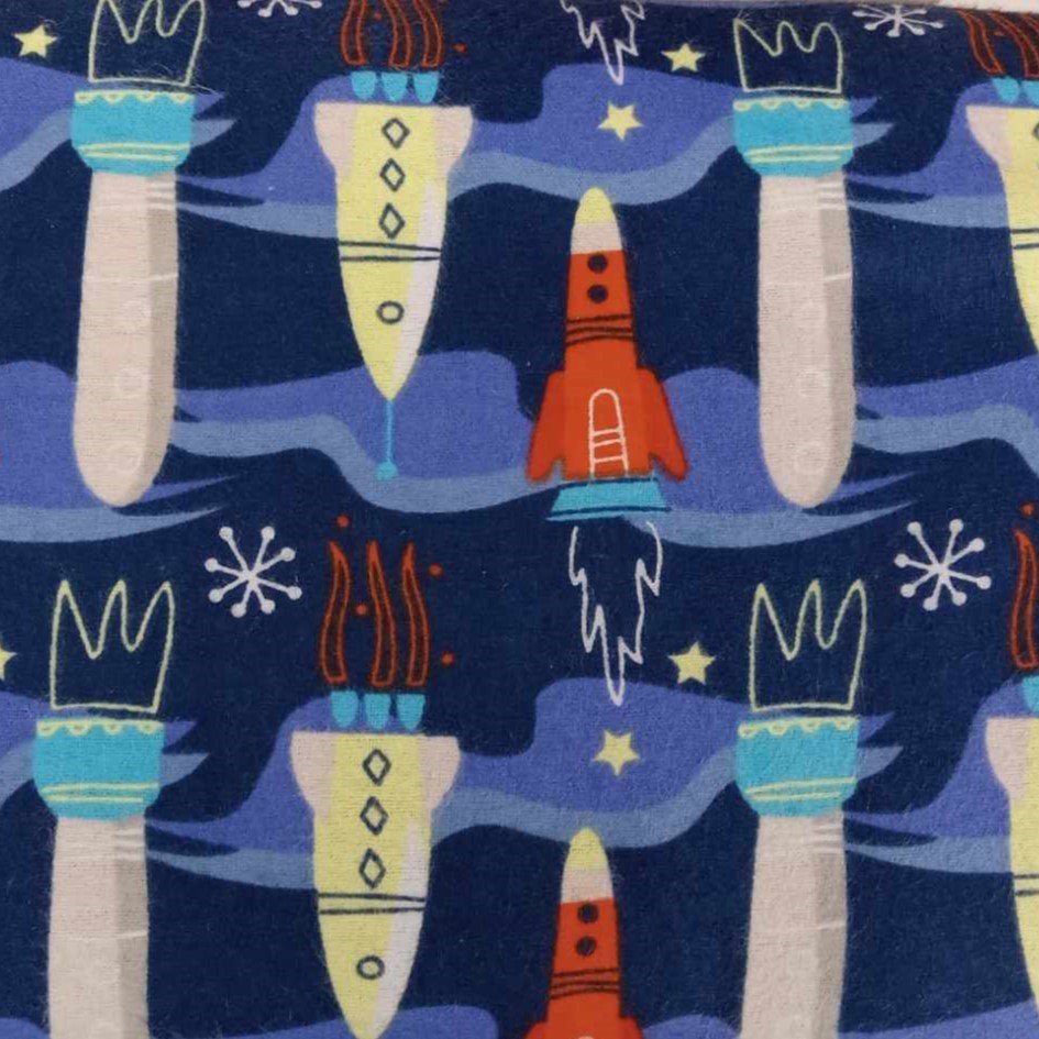 Rocket Ships flannel