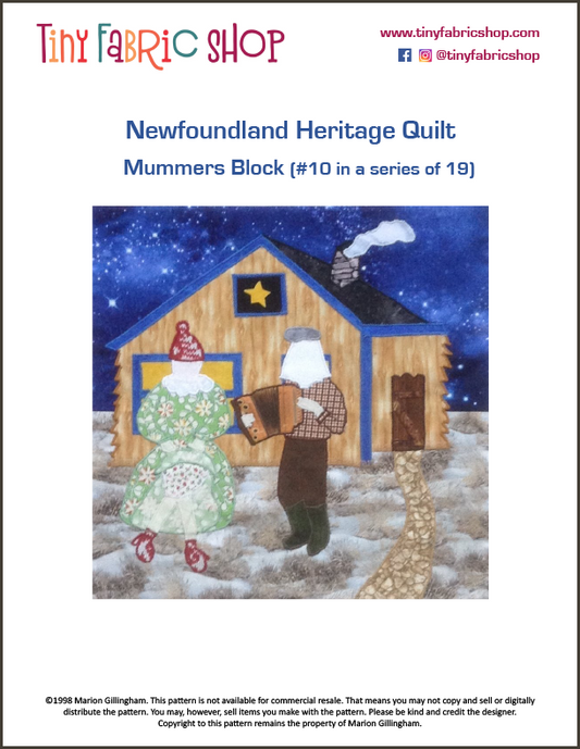 Newfoundland Heritage Quilt #10 of 19 Mummers Block Pattern