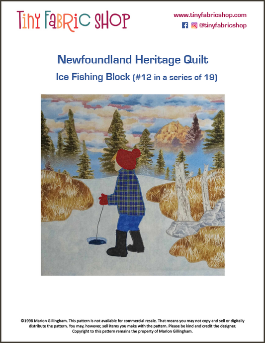Newfoundland Heritage Quilt  #12 of 19 Ice Fishing Block Pattern