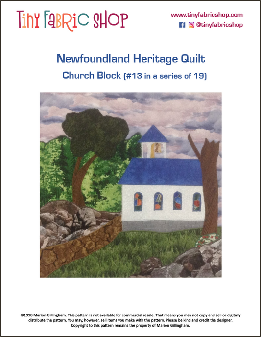 Newfoundland Heritage Quilt #13 of 19 Church Block Pattern