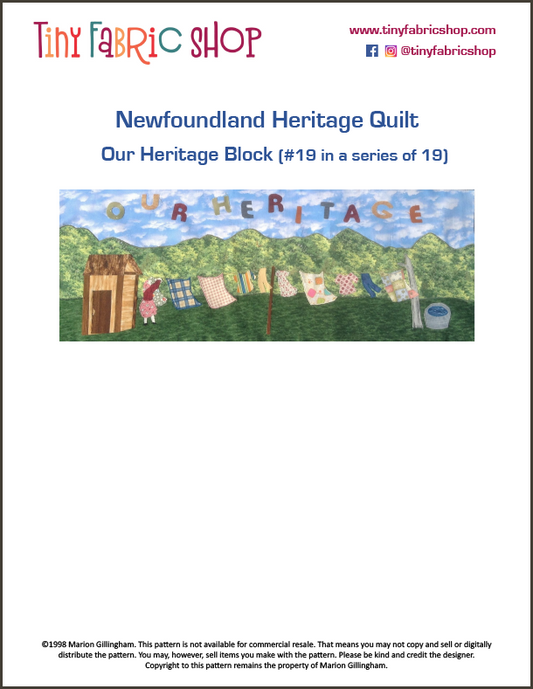 Newfoundland Heritage Quilt  #19 of 19 "Our Heritage" Block Pattern