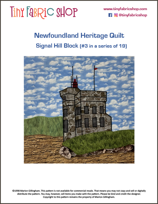 Newfoundland Heritage Quilt #3 of 19 Signal Hill Block Pattern