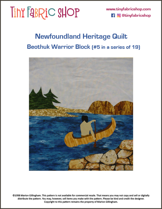 Newfoundland Heritage Quilt #5 of 19 Beothuk Warrior Block Pattern