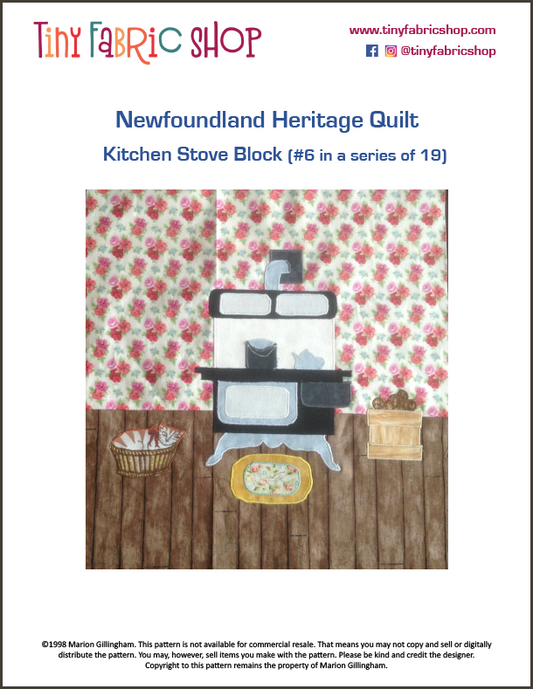 Newfoundland Heritage Quilt #6 of 19 Kitchen Stove Block Pattern