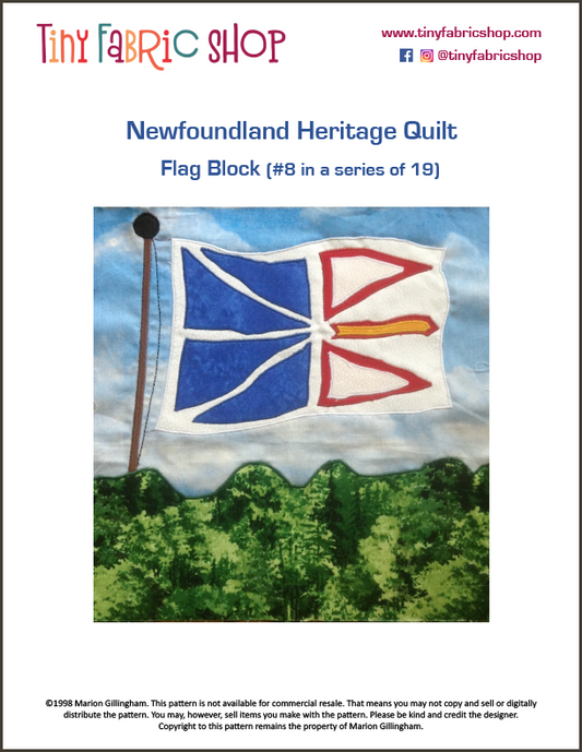 Newfoundland Heritage Quilt #8 of 19 Flag BlockPattern