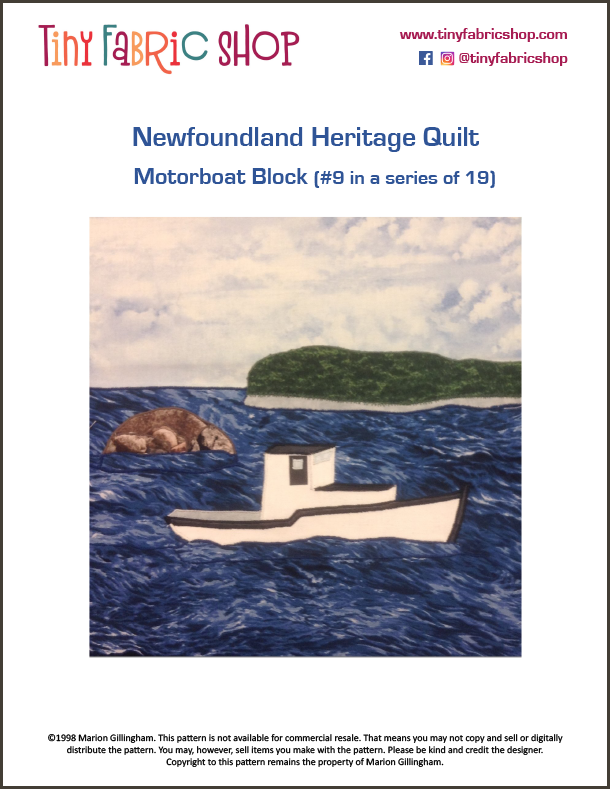 Newfoundland Heritage Quilt #9 of 19 Motorboat Block Pattern