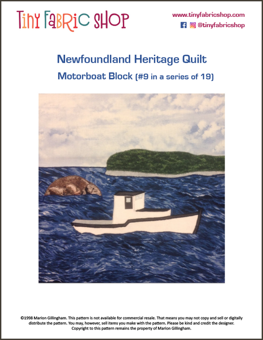 Newfoundland Heritage Quilt #9 of 19 Motorboat Block Pattern