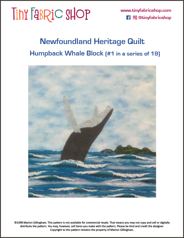 Newfoundland Heritage Quilt  #1 of 19 Whale Block Pattern