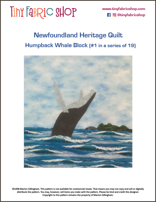 Newfoundland Heritage Quilt  #1 of 19 Whale Block Pattern